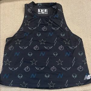 New Balance Navy Graphic Crop Top